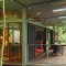Glass railings and canopies on the terrace