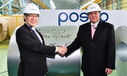 POSCO разрезает ленту на новом заводе в Таиланде
